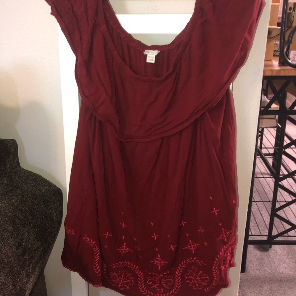 Maroon off the shoulder top